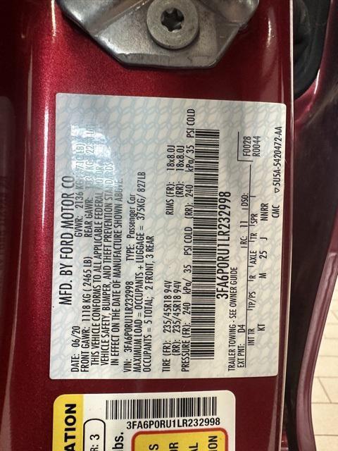 used 2020 Ford Fusion car, priced at $17,493