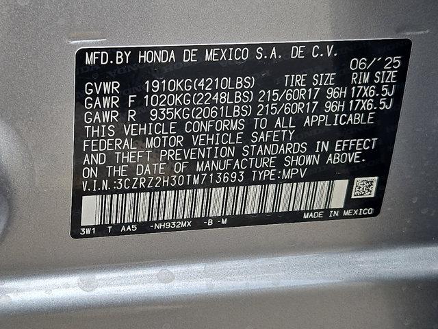 new 2026 Honda HR-V car, priced at $29,095