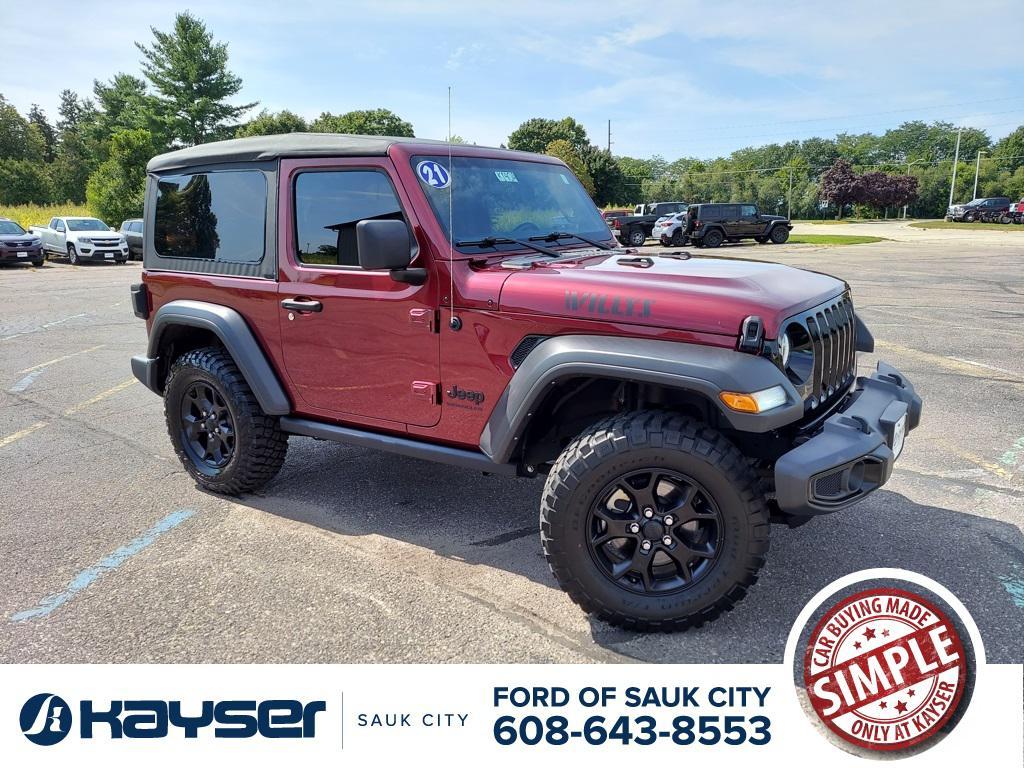 used 2021 Jeep Wrangler car, priced at $27,726