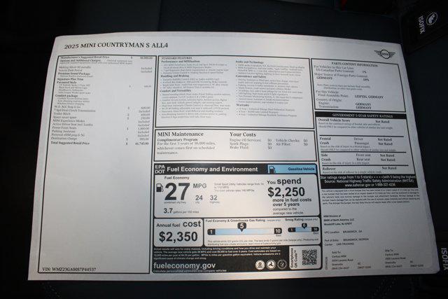 new 2025 MINI Countryman car, priced at $41,745