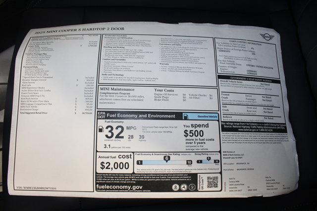 new 2025 MINI Hardtop car, priced at $39,755
