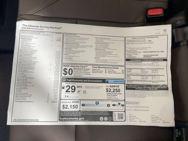 new 2026 BMW X3 car, priced at $57,685