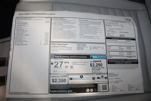 new 2025 MINI Countryman car, priced at $40,300