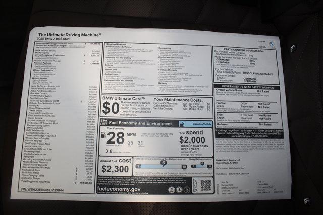 new 2025 BMW 740 car, priced at $104,635