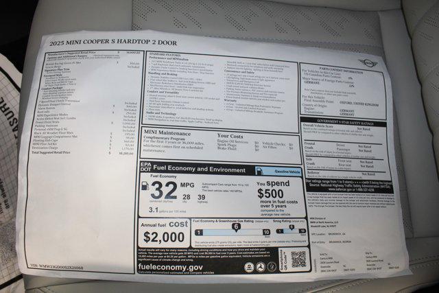 new 2025 MINI Hardtop car, priced at $38,285