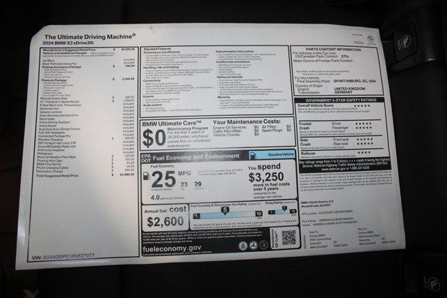 new 2024 BMW X3 car, priced at $54,980