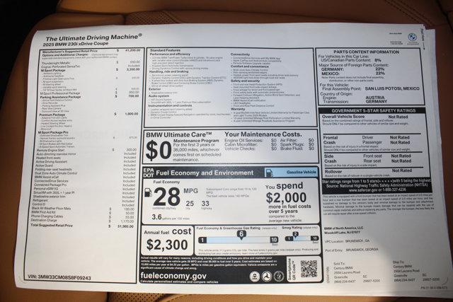 new 2025 BMW 230 car, priced at $51,985