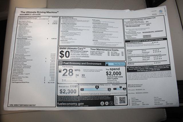 new 2025 BMW X1 car, priced at $50,115