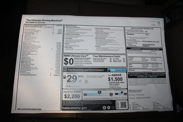 new 2025 BMW X3 car, priced at $56,850