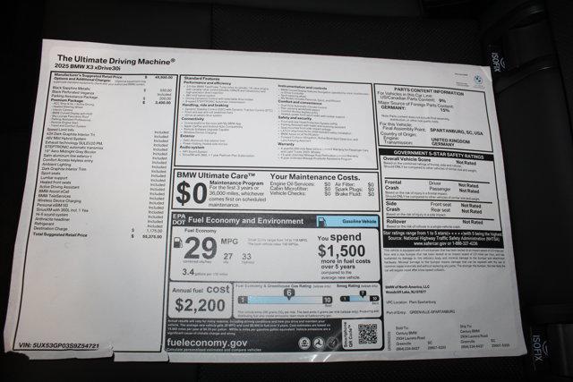 new 2025 BMW X3 car, priced at $55,375