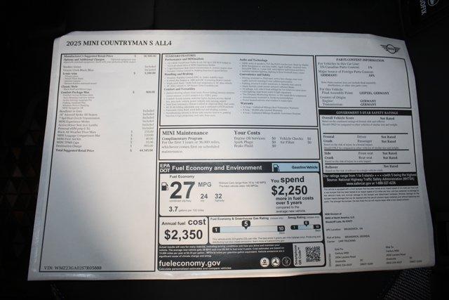 new 2025 MINI Countryman car, priced at $44,345