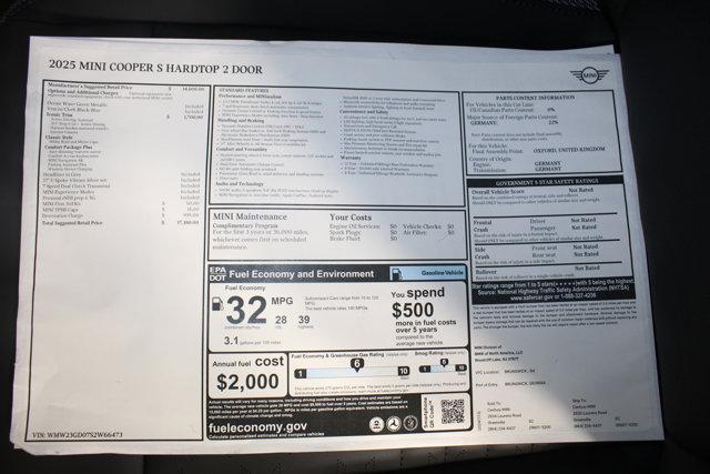 new 2025 MINI Hardtop car, priced at $37,380