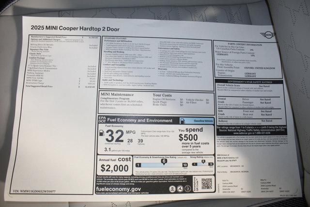 new 2025 MINI Hardtop car, priced at $32,430