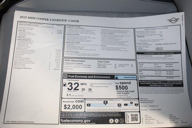 new 2025 MINI Hardtop car, priced at $38,525