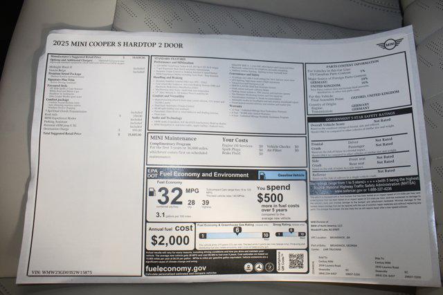 new 2025 MINI Hardtop car, priced at $34,600