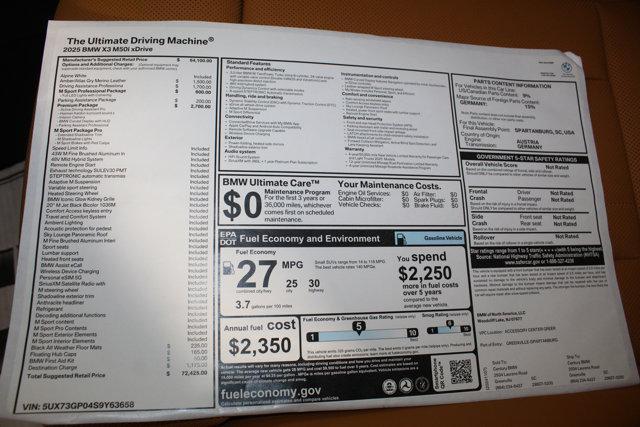 new 2025 BMW X3 car, priced at $72,425