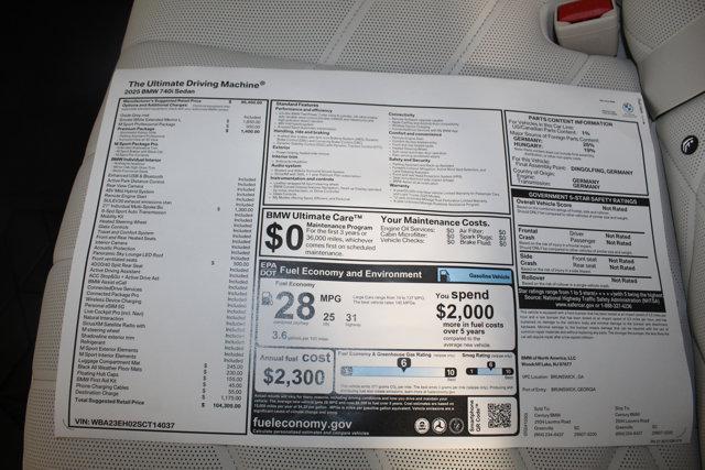 new 2025 BMW 740 car, priced at $104,305