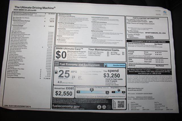 used 2025 BMW X5 car, priced at $65,433