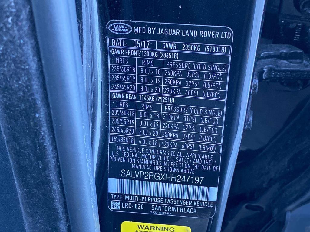 used 2017 Land Rover Range Rover Evoque car, priced at $13,995