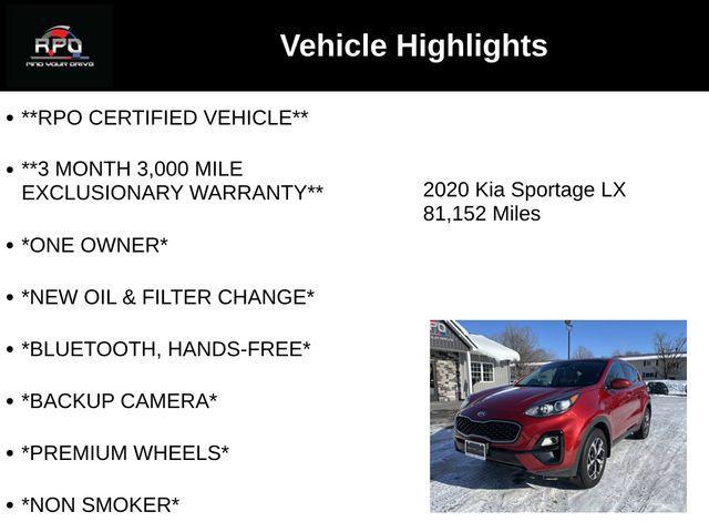 used 2020 Kia Sportage car, priced at $14,772