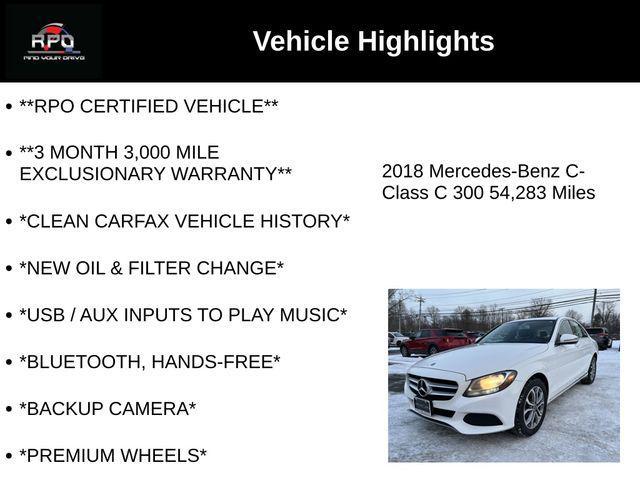 used 2018 Mercedes-Benz C-Class car, priced at $19,025