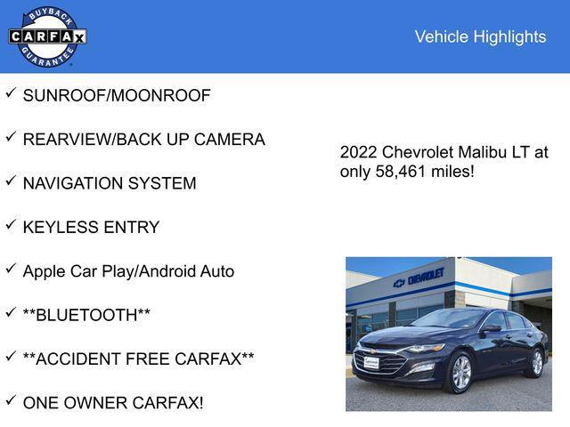 used 2022 Chevrolet Malibu car, priced at $17,300