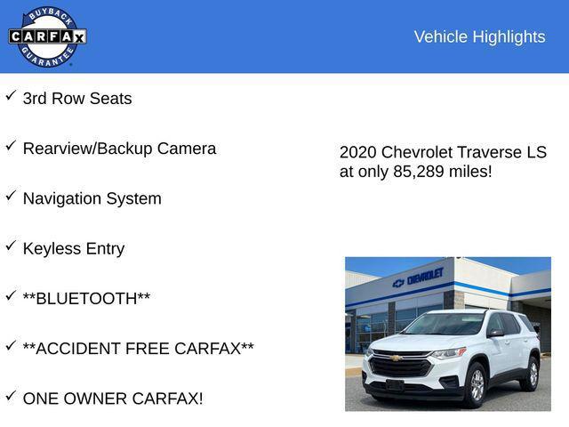 used 2020 Chevrolet Traverse car, priced at $20,500