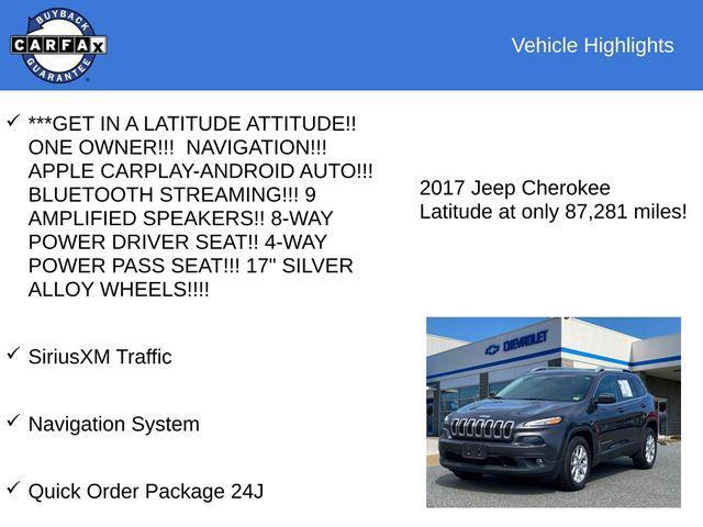 used 2017 Jeep Cherokee car, priced at $15,413