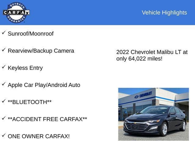 used 2022 Chevrolet Malibu car, priced at $18,587