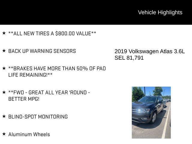 used 2019 Volkswagen Atlas car, priced at $21,303