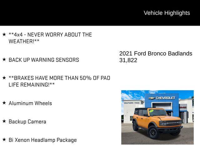 used 2021 Ford Bronco car, priced at $41,090