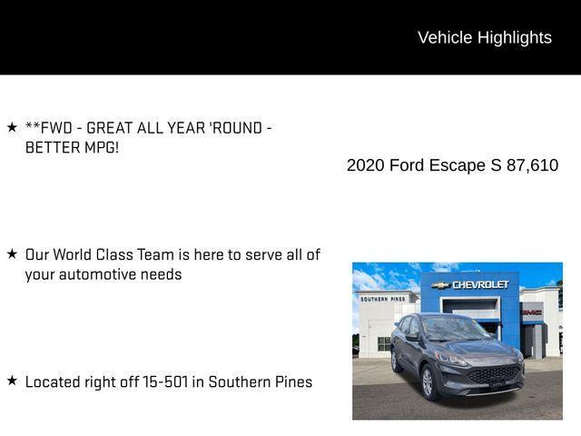 used 2020 Ford Escape car, priced at $14,622