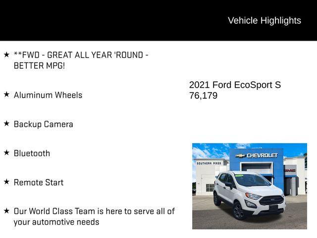 used 2021 Ford EcoSport car, priced at $11,945