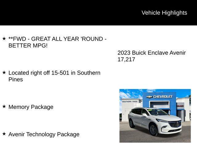 used 2023 Buick Enclave car, priced at $45,990