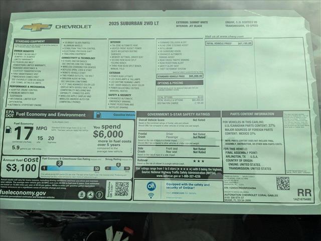 new 2025 Chevrolet Suburban car, priced at $64,195