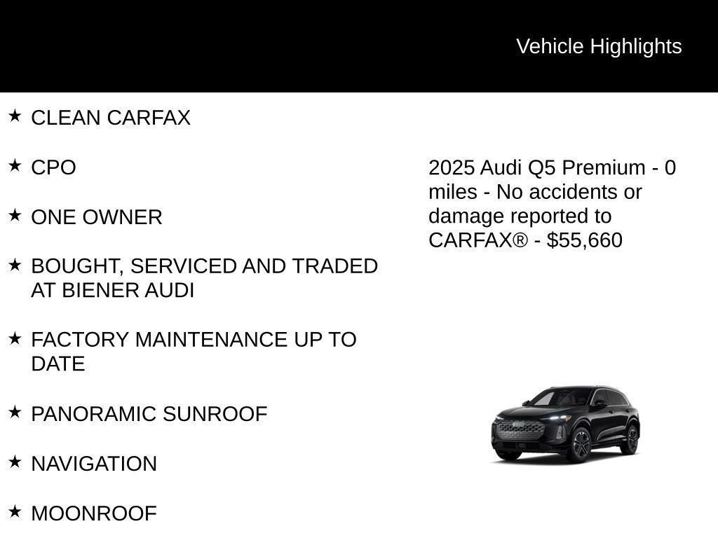 used 2025 Audi Q5 car, priced at $55,660