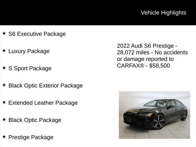 used 2022 Audi S6 car, priced at $58,500