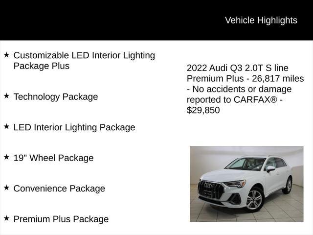 used 2022 Audi Q3 car, priced at $29,850