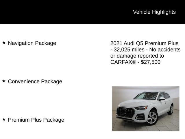 used 2021 Audi Q5 car, priced at $27,500