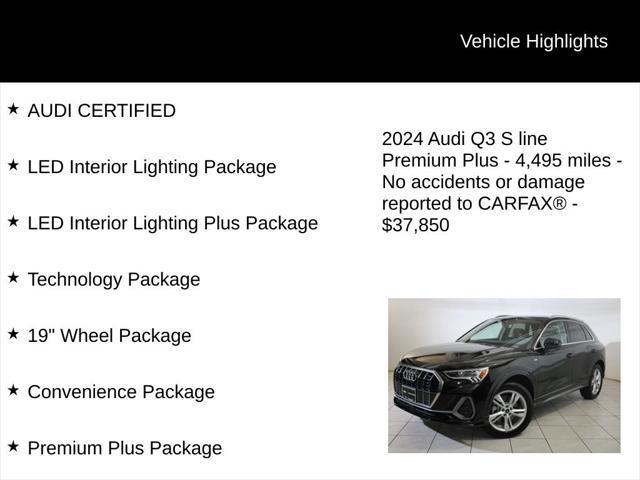 used 2024 Audi Q3 car, priced at $37,850