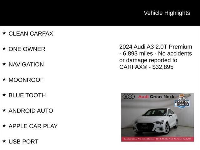 used 2024 Audi A3 car, priced at $32,895