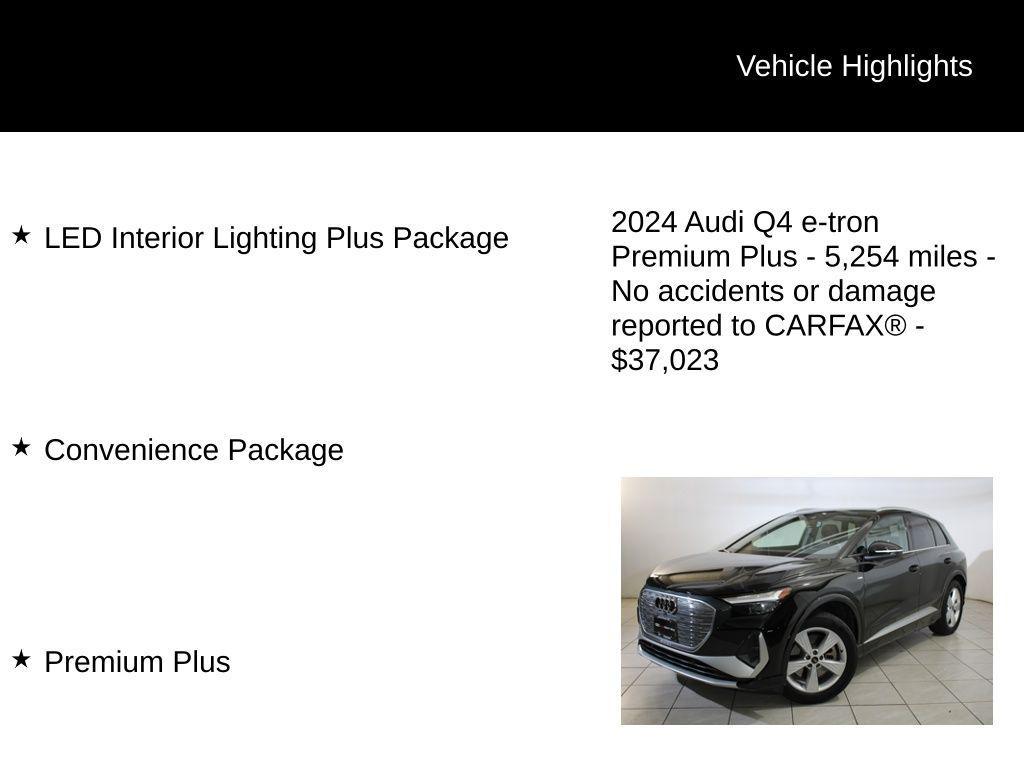 used 2024 Audi Q4 e-tron car, priced at $37,023