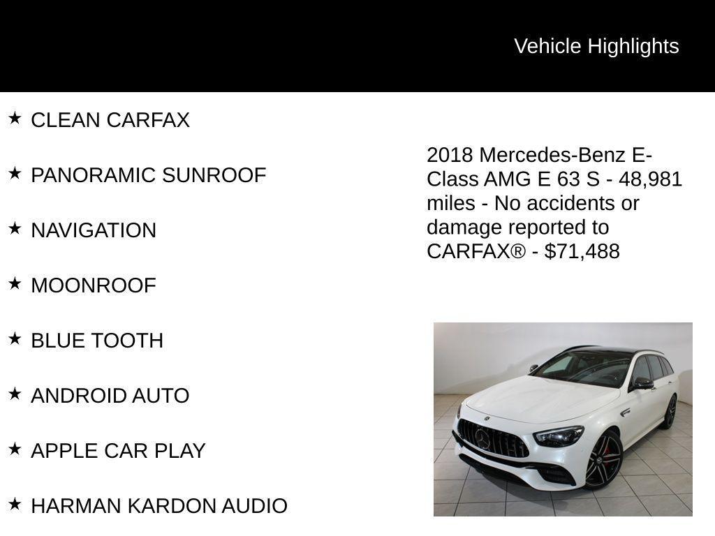 used 2018 Mercedes-Benz AMG E 63 car, priced at $71,488
