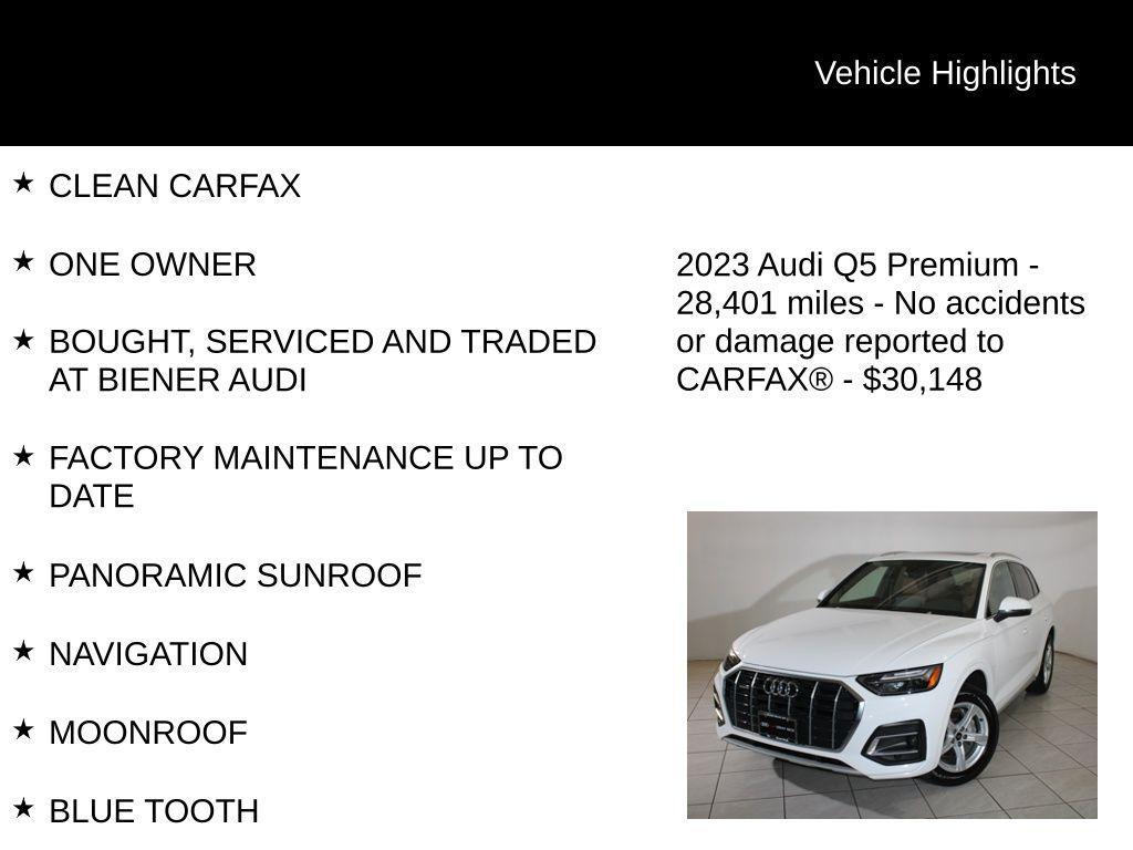 used 2023 Audi Q5 car, priced at $30,148