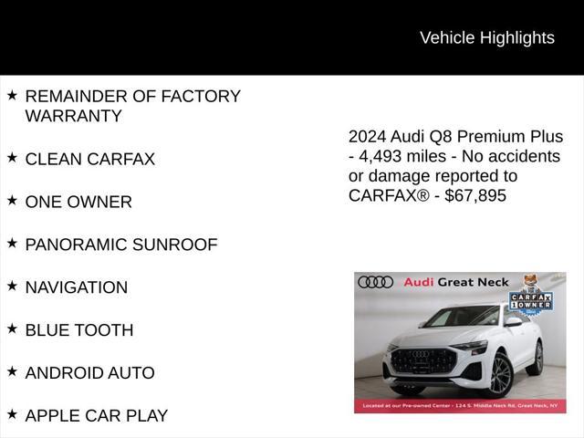 used 2024 Audi Q8 car, priced at $67,895