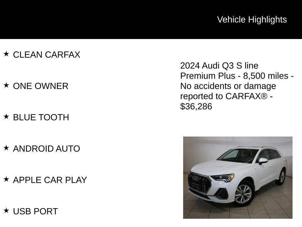 used 2024 Audi Q3 car, priced at $36,286