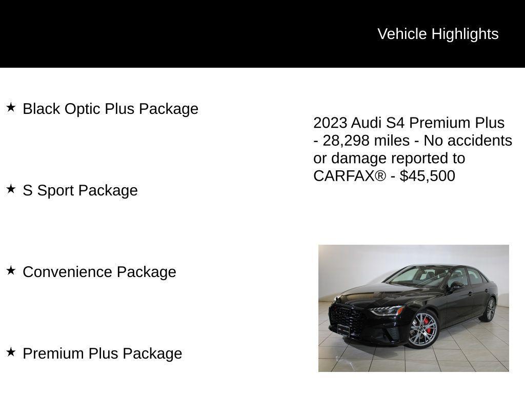used 2023 Audi S4 car, priced at $45,500