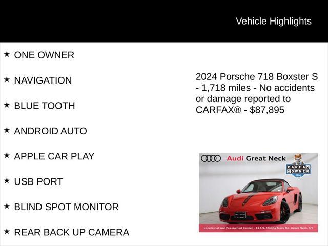 used 2024 Porsche 718 Boxster car, priced at $87,895