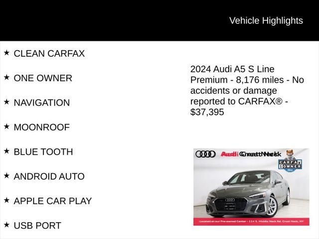 used 2024 Audi A5 Sportback car, priced at $37,395