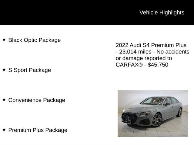 used 2022 Audi S4 car, priced at $45,750